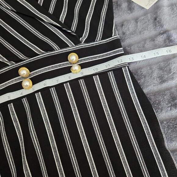 NWT Black And White Striped Dress Size Medium - Picture 4 of 5